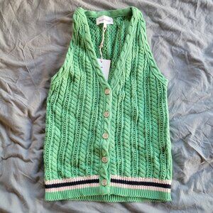 Heartloom Skylar Knit Vest Green Size Medium